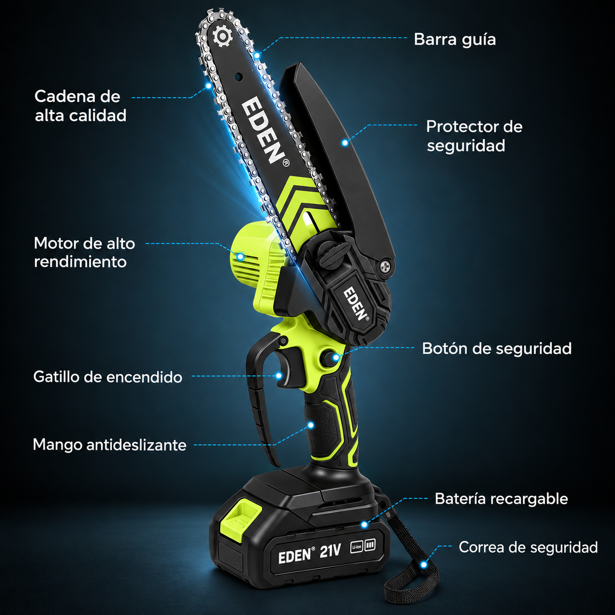 Mini motosierra inalámbrica EDEN®