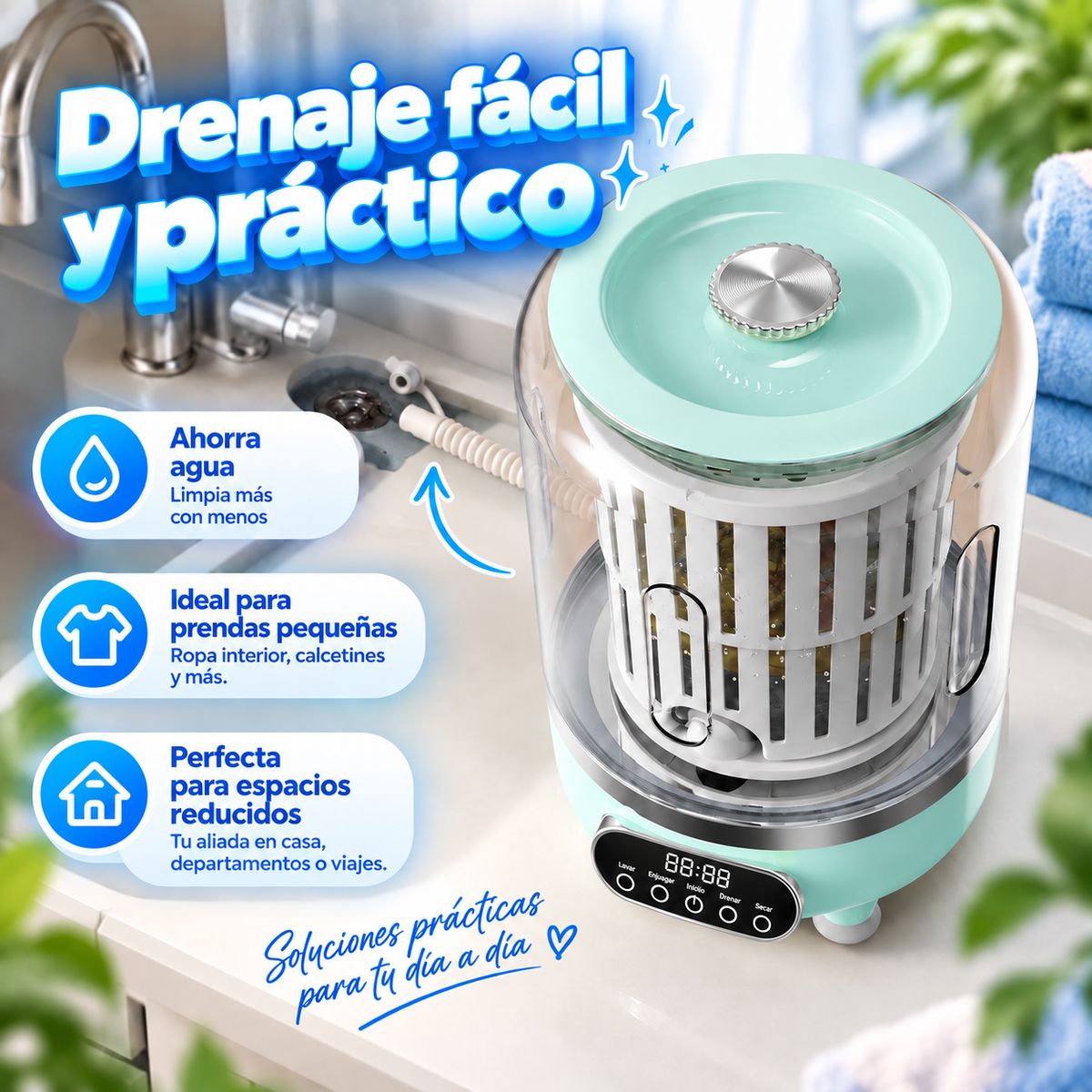Lavadora Portátil Eden® – Vidrio Premium Reforzado