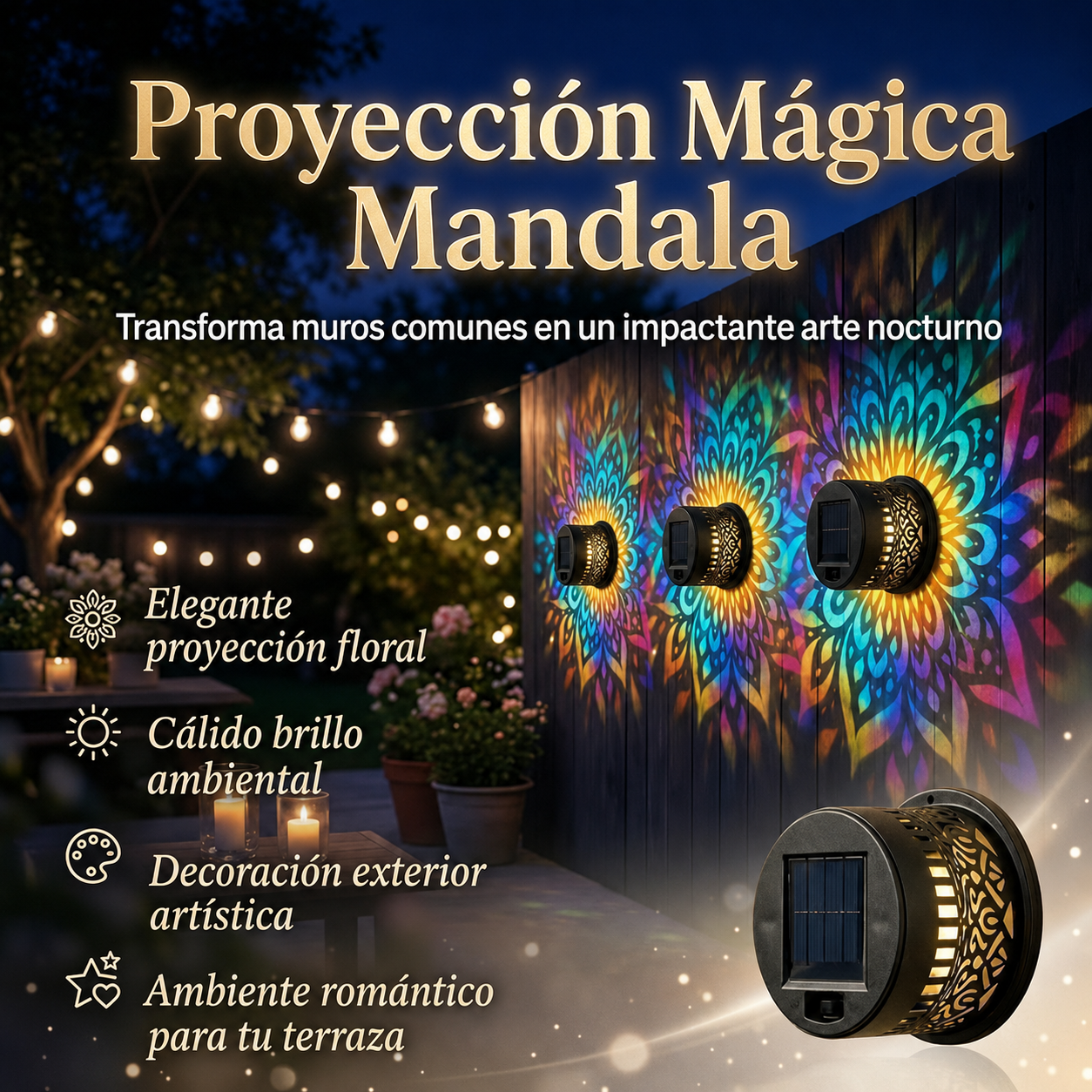 Mandala Solar Eden® 3.0 | Transforma tus Muros en Arte de Luz