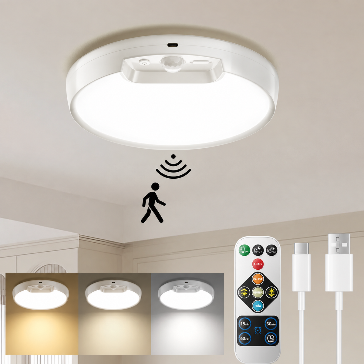 Lámpara recargable con sensor de movimiento®