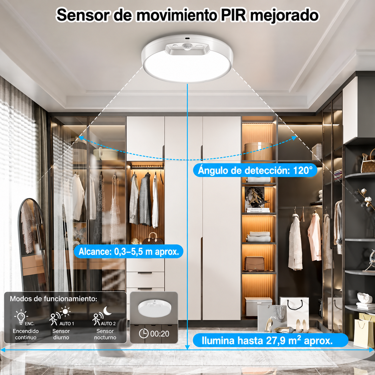 Lámpara recargable con sensor de movimiento®