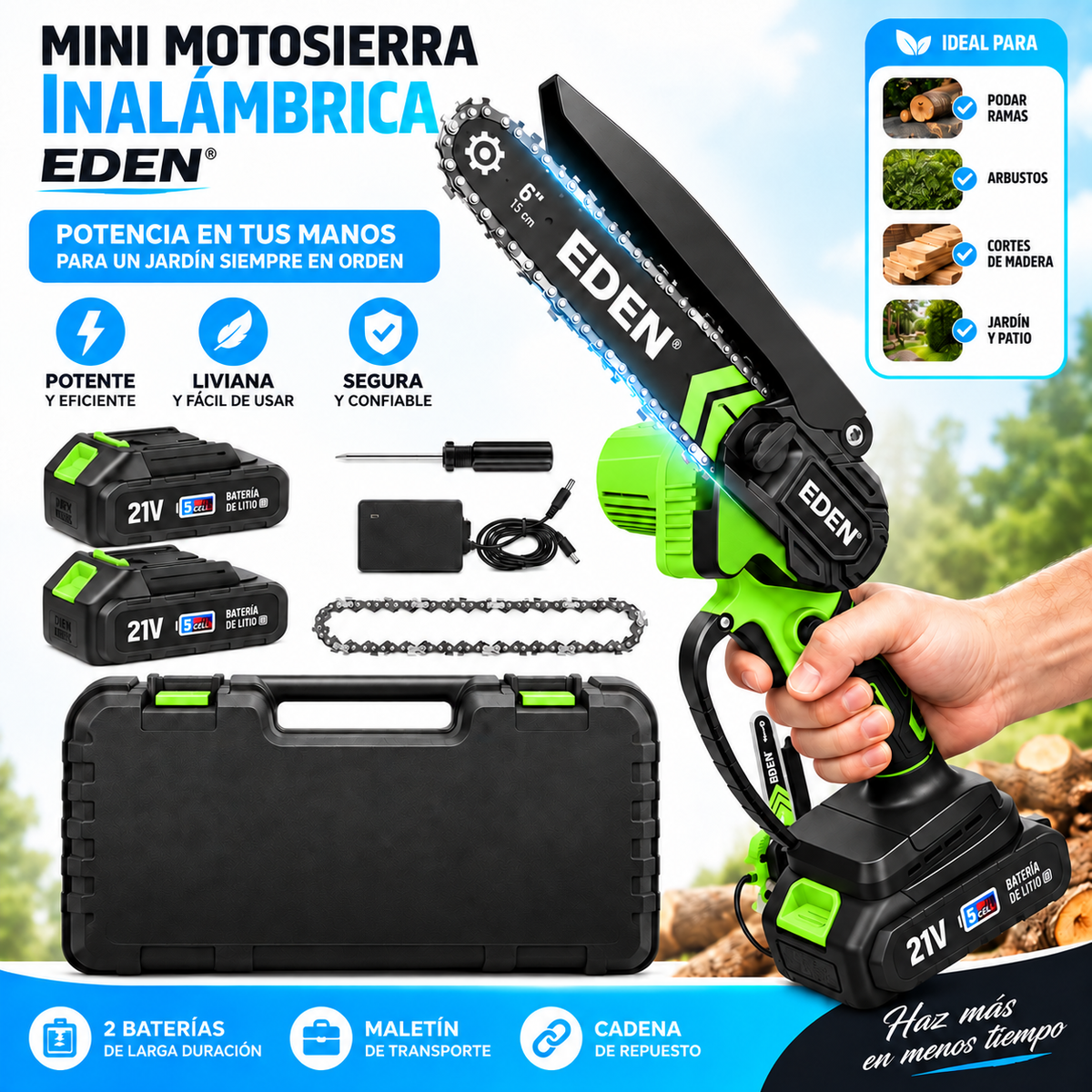 Mini motosierra inalámbrica EDEN®