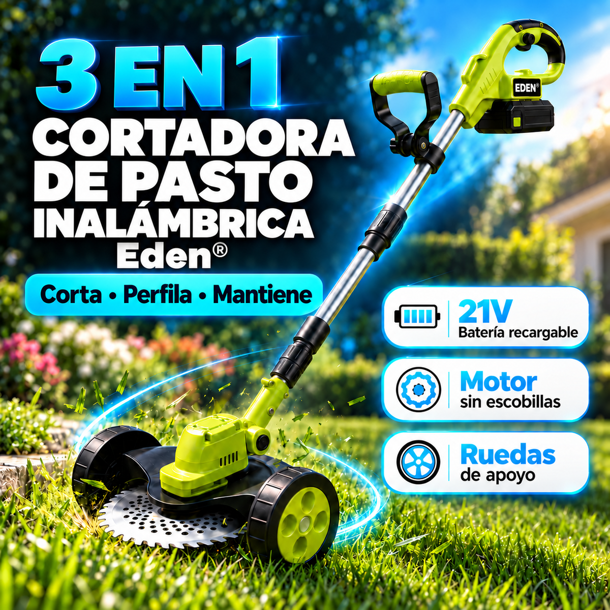 Cortadora de Pasto Inalámbrica Eden®