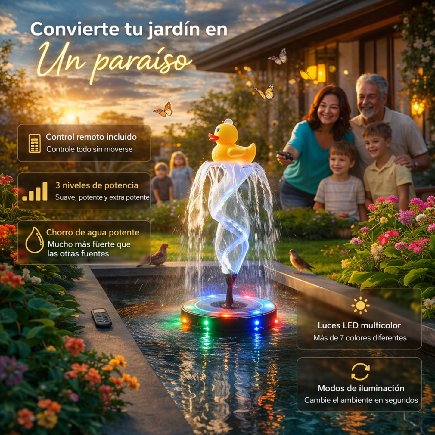 Fuente Solar Eden® 3.0 | Convierte tu Jardín en un Paraíso Vivo