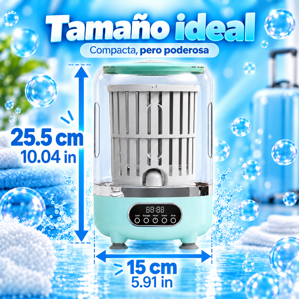 Lavadora Portátil Eden® – Vidrio Premium Reforzado