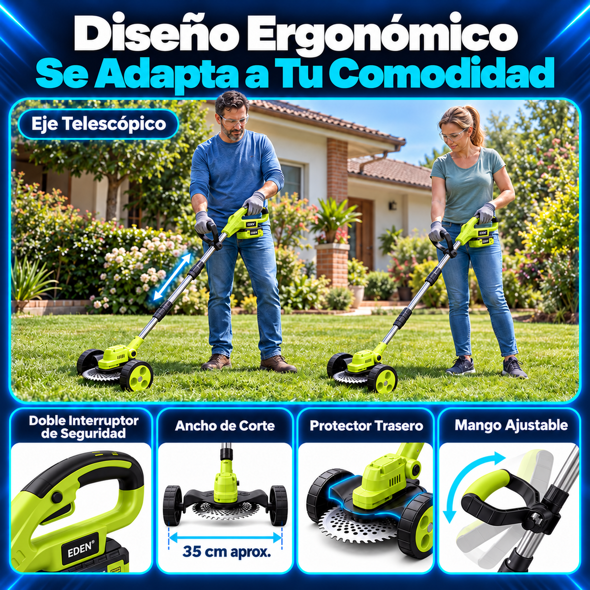 Cortadora de Pasto Inalámbrica Eden®