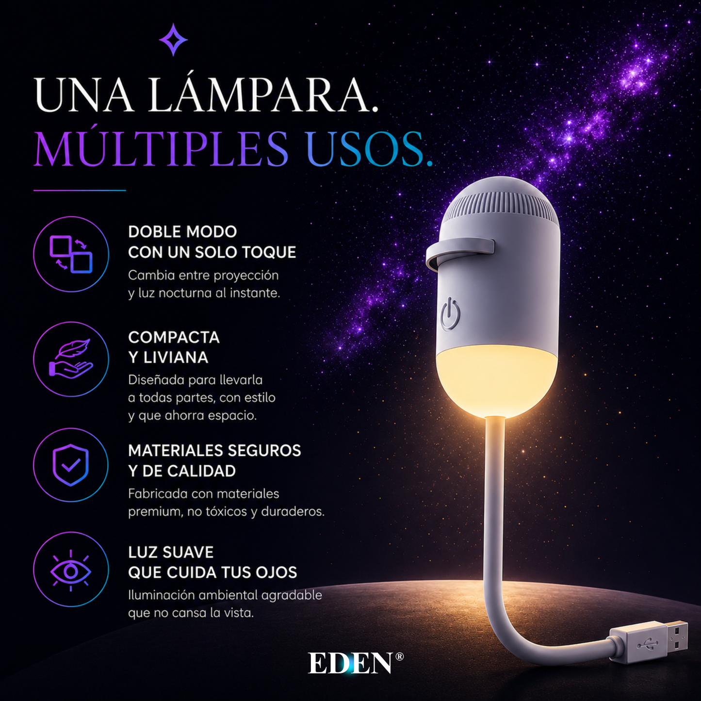 Proyector Galaxia 360° Edén®
