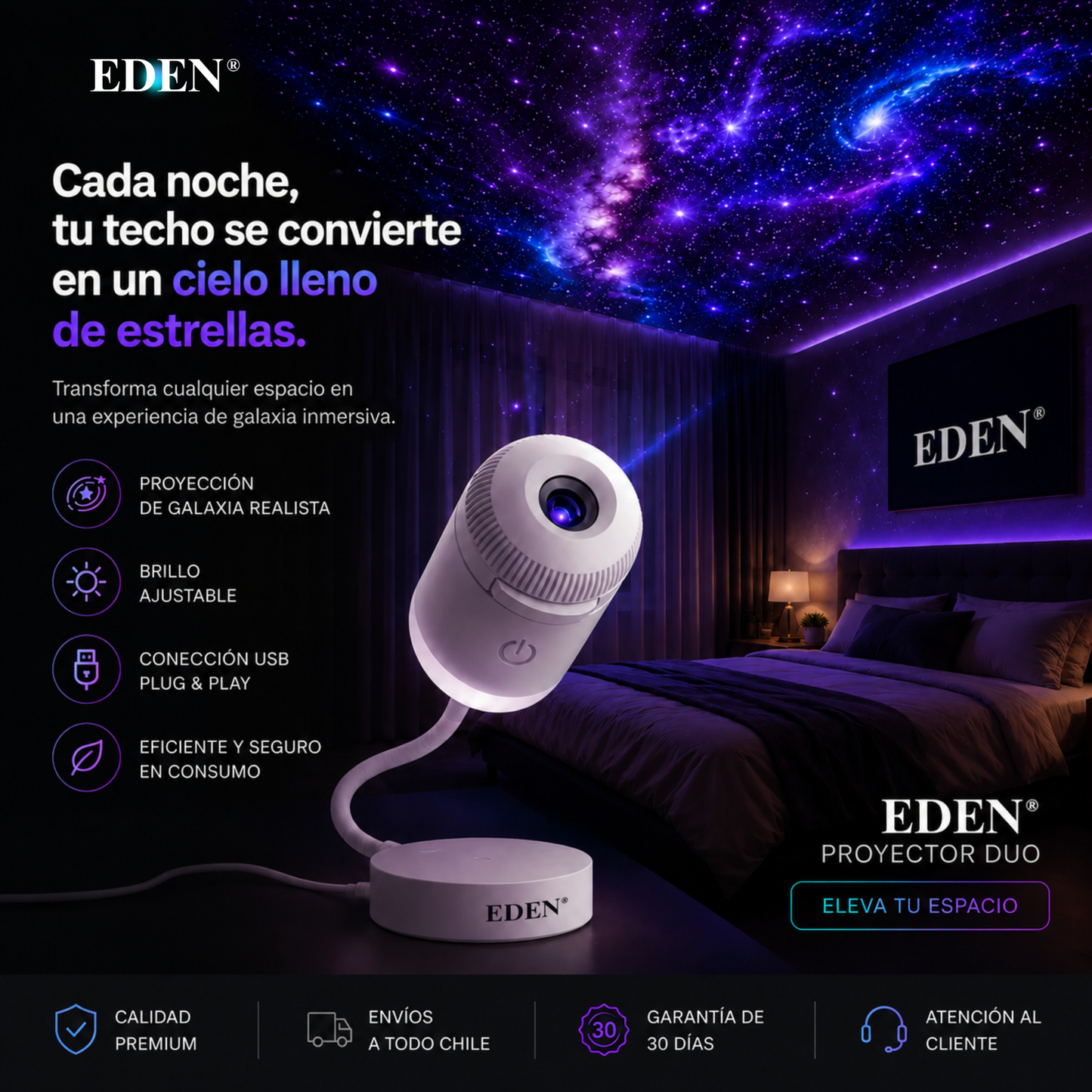 Proyector Galaxia 360° Edén®