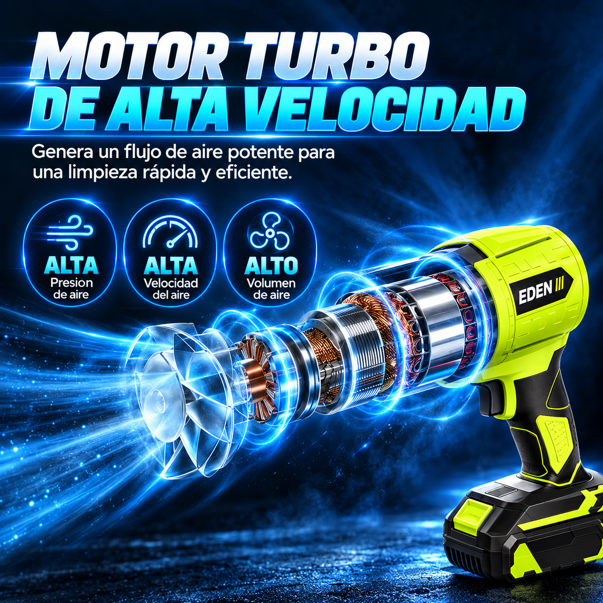 Soplador Turbo Inalámbrico Eden®